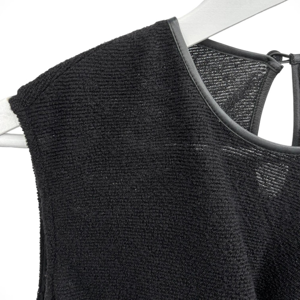 Alexander Wang Black Wool‎ Sleeveless Crossover Ruched Midi Dress Size 2 - Picture 4 of 8